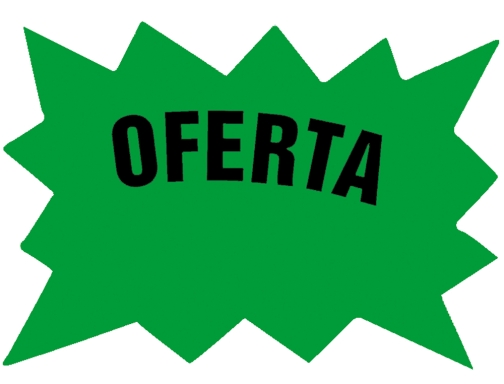 Cartel cartulina etiquetas marcaprecios verde fluorescente 110x80 mm bolsa de 50 etiquetas Blanca M6VE, imagen 2 mini