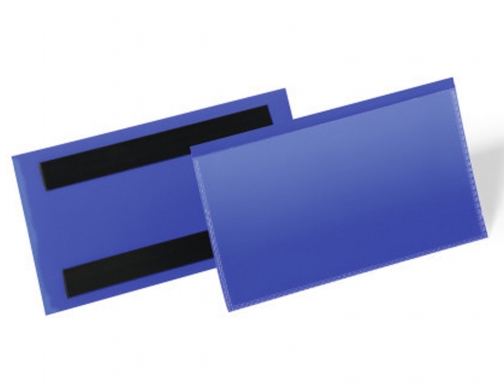 Portaprecios con imn, magneticos, 150x67 mm. Plstico azul ventana transparente pack 50 uds., imagen 2 mini