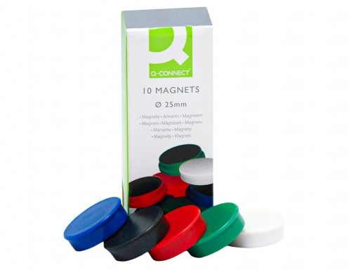 Iman para sujecion Q-connect muy util para pizarras magneticas25 mm colores surtidos KF02643, imagen 5 mini