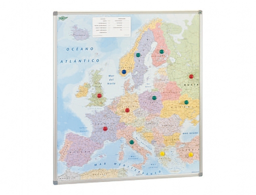 Mapa mural Faibo europa politico magnetico marco de aluminio con cantoneras de 163, imagen 2 mini