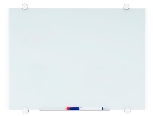 Pizarra blanca Qconnect cristal magnetica marco aluminio 90x60 cm KF11313, imagen 2 mini