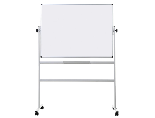 Pizarra blanca Qconnect doble cara melamina marco de aluminio 120x90 cm giratoria KF03581, imagen 2 mini