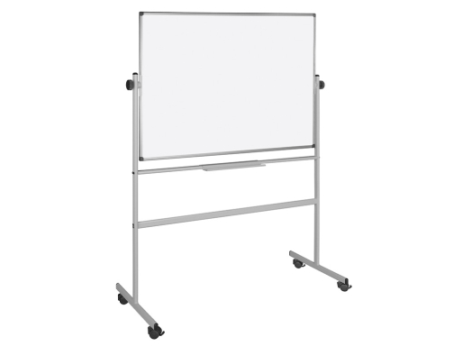 Pizarra blanca Qconnect doble cara melamina marco de aluminio 120x90 cm giratoria KF03581, imagen 3 mini