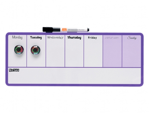 Planificador semanal Nobo magnetico color violeta 140x360 mm 1904048, imagen 2 mini