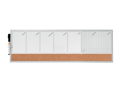 Planificador semanal Nobo magnetico + tablero corcho horizontal con marco de aluminio 1903780, imagen 2 mini
