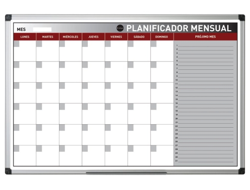 Planning magnetico Bi-office mensual lacado marco aluminio rotulable 90x60 cm GA03179170, imagen 2 mini