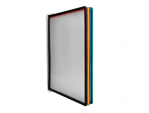 Portacatalogo de pared plastico Liderpapel con 10 fundas Din A4 colores surtidos 166031, imagen 4 mini