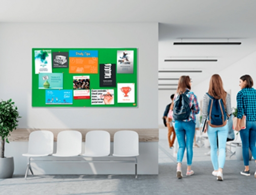 Tablero de anuncios Nobo impression pro fieltro verde formato panoramico 70- 1550x870 1915427, imagen 4 mini
