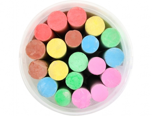 Tiza color Liderpapel para suelo cubilete de 20 unidades colores surtidos 74355, imagen 4 mini