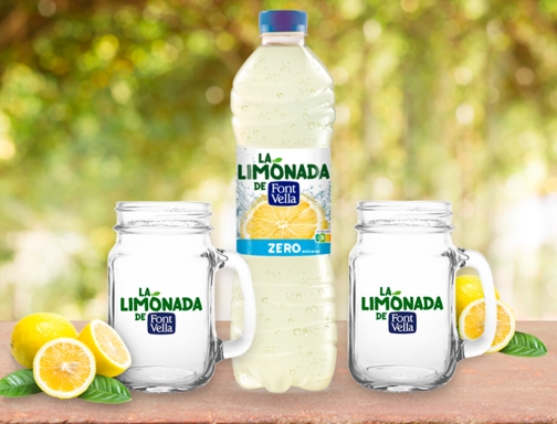 Agua mineral natural Font vella lim0nada zero con zumo de limon botella 159164, imagen 4 mini