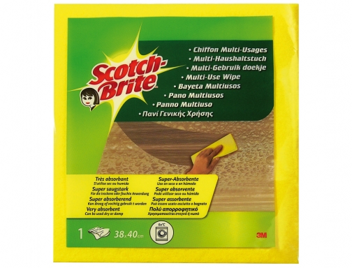 Bayeta multiuso 3m scotch brite amarilla pack 2 unidades + 1 gratis RN001011725, imagen 2 mini