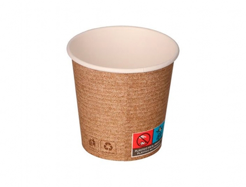 Vaso de papel kraft Bunzl reciclable pefc 280 ml adecuado bebidas frias 34518, imagen 3 mini
