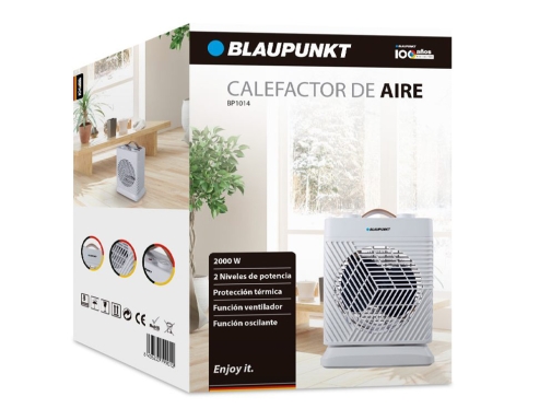 Calefactor de aire Blaupunkt 2000w funcion oscilante con asa color blanco BP1014, imagen 2 mini