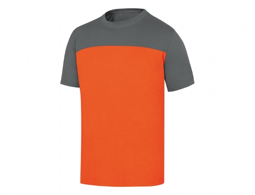 Camiseta de algodon Deltaplus color gris naranja talla 3XL GENO2OG3X, imagen 2 mini