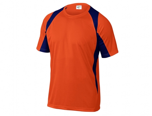 Camiseta Deltaplus poliester manga corta cuello redondo tratamiento secado rapido color naranja-marino BALIOM3X, imagen 2 mini