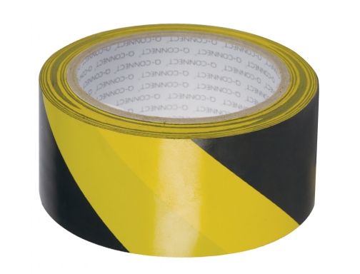 Cinta adhesiva Q-connect de seguridad amarilla y negra 20 mt x 48 KF04383, imagen 3 mini
