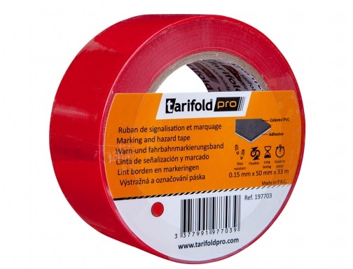 Cinta adhesiva Tarifold para marcaje y sealizacion de suelo 33 mt x 197703 , rojo, imagen 2 mini