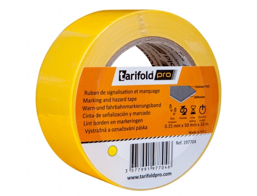 Cinta adhesiva Tarifold para marcaje y sealizacion de suelo 33 mt x 197704 , amarillo, imagen 2 mini
