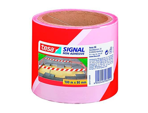 Cinta de sealizacion Tesa rojo y blanco 100mt x 80 mm 581370000000, imagen 2 mini