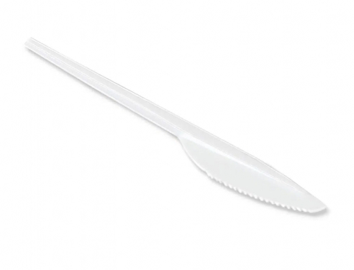 Cuchillo de plastico blanco reutilizable paquete de 100 unidades Blanca 10070129, imagen 3 mini
