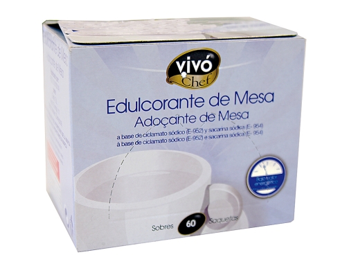 Edulcorante Vivochef de facil disolucion caja de 60 sobres 75073, imagen 2 mini