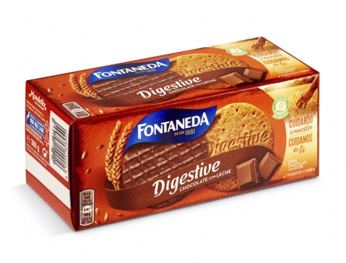 Galleta Fontaneda digestive chocolate con leche fibra caja de 300 gr 45092, imagen 3 mini