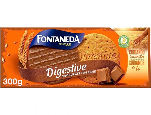 Galleta Fontaneda digestive chocolate con leche fibra caja de 300 gr 45092, imagen 4 mini