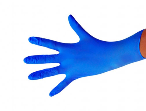 Guantes de nitrilo desechable sensitive sin polvo talla l grande color azul Blanca 273, imagen 4 mini