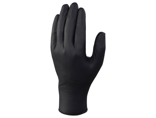 Guantes Deltaplus de nitrilo desechable negro caja de 100 unidades talla 8-9 V1450B10008, imagen 3 mini