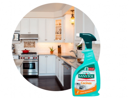 Limpiador desinfectante Sanytol para cocinas con pistola pulverizadora bote de 750 ml 71961, imagen 5 mini