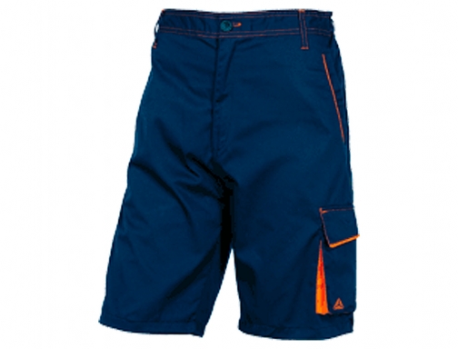 Pantalon de trabajo Deltaplus bermuda cintura ajustable 5 bolsillos color azul naranjatalla M6BERBMTM, imagen 2 mini