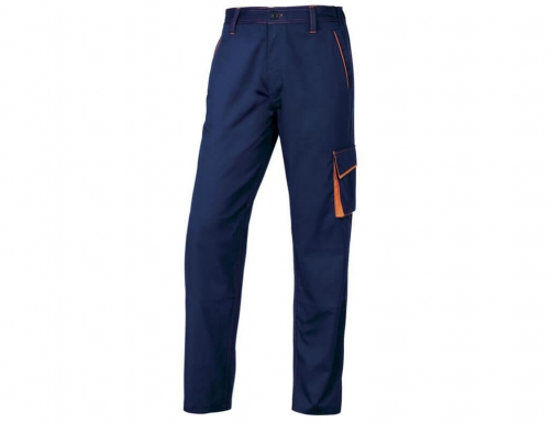Pantalon de trabajo Deltaplus cintura ajustable 5 bolsillos color azul naranja talla M6PANBM-3X, imagen 2 mini