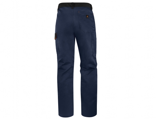 Pantalon de trabajo Deltaplus cintura ajustable 5 bolsillos color azul naranja talla M6PANBM-3X, imagen 4 mini