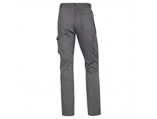 Pantalon de trabajo Deltaplus cintura elastica 5 bolsillos color gris negro talla PANOSTRPAGNGT, imagen 4 mini