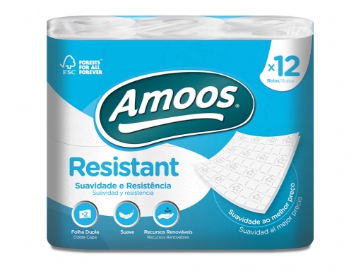 Papel higienico Amoos 2 capas 100 mm diametro x 87 mm alto H621301, imagen 2 mini