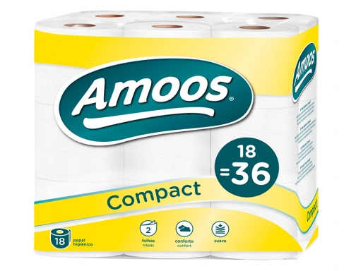 Papel higienico Amoos doble largo 2 capas 120 mm diametro x 90 H623010, imagen 2 mini