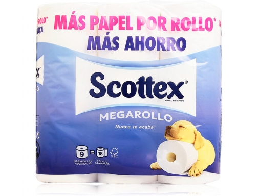 Papel higienico Scottex megarrollo doble largo 2 capas paquete de 6 rollos 96685, imagen 3 mini