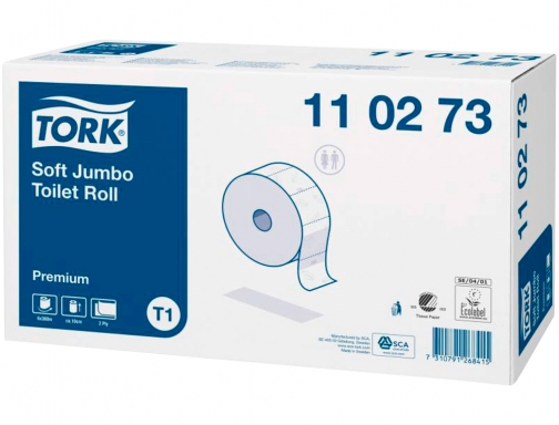 Papel higienico Tork jumbo suave 2 capas 360 mt para dispensador t1 110273, imagen 2 mini