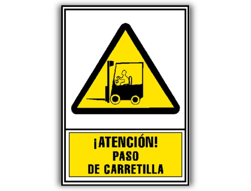 Pictograma Archivo 2000 Atencion Paso De Carretilla Pvc Amarillo Luminiscente 210x297 Mm 617205 Am, imagen 2 mini
