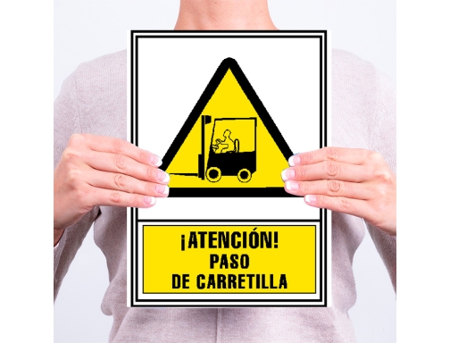 Pictograma Archivo 2000 Atencion Paso De Carretilla Pvc Amarillo Luminiscente 210x297 Mm 617205 Am, imagen 3 mini