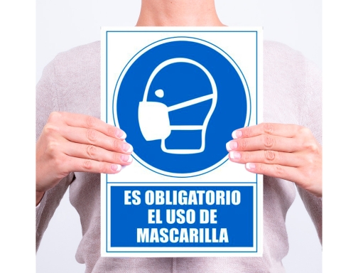 Pictograma Archivo 2000 obligatorio el utilizacion de mascarilla pvc color azul 210x297 6173-11 AZ, imagen 3 mini