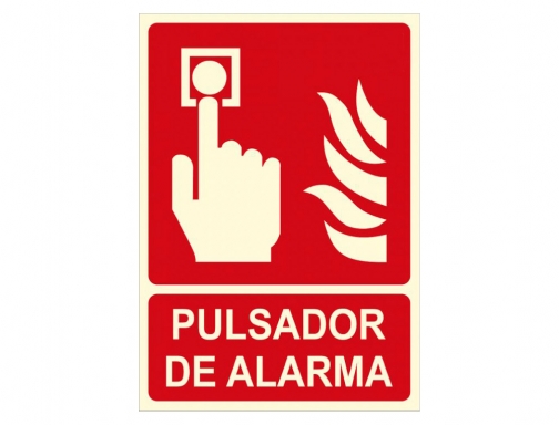 Pictograma Archivo 2000 pulsador de alarma pvc rojo luminiscente 210x300 mm 6171-04H RJ, imagen 3 mini