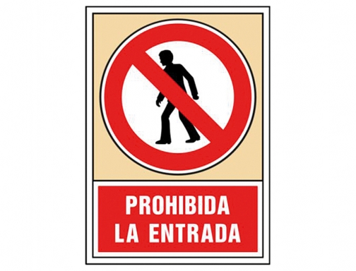 Pictograma Syssa seal de prohibicion prohibida la entrada en pvc 245x345 mm 3031, imagen 2 mini