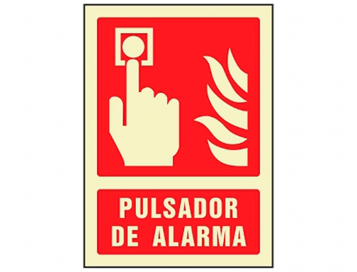 Pictograma Syssa seal de pulsador de alarma en pvc fotoluminiscente 210x297 mm 6060F, imagen 2 mini