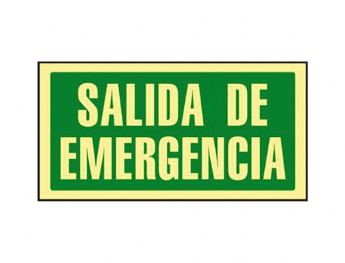 Pictograma Syssa seal de salida de emergencia en pvc fotoluminiscente 320x160 mm 9070F, imagen 2 mini