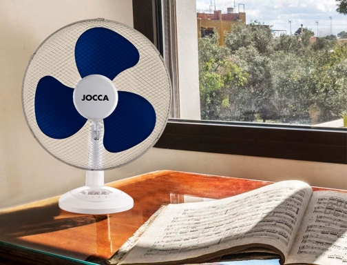 Ventilador de sobremesa Jocca 3 velocidades 40 w sistema oscilacion y cabezal 1468, imagen 4 mini