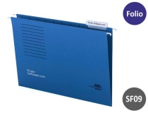 Carpeta colgante folio color azul,