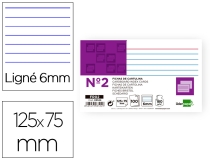 Ficha Liderpapel rayada n2 75x125 mm  FR02