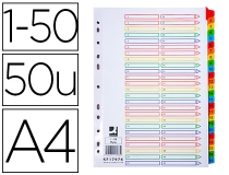 Separador numerico Q-connect carton 1-50 juego