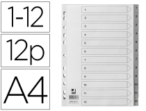 Separador numerico Q-connect plastico 1-12